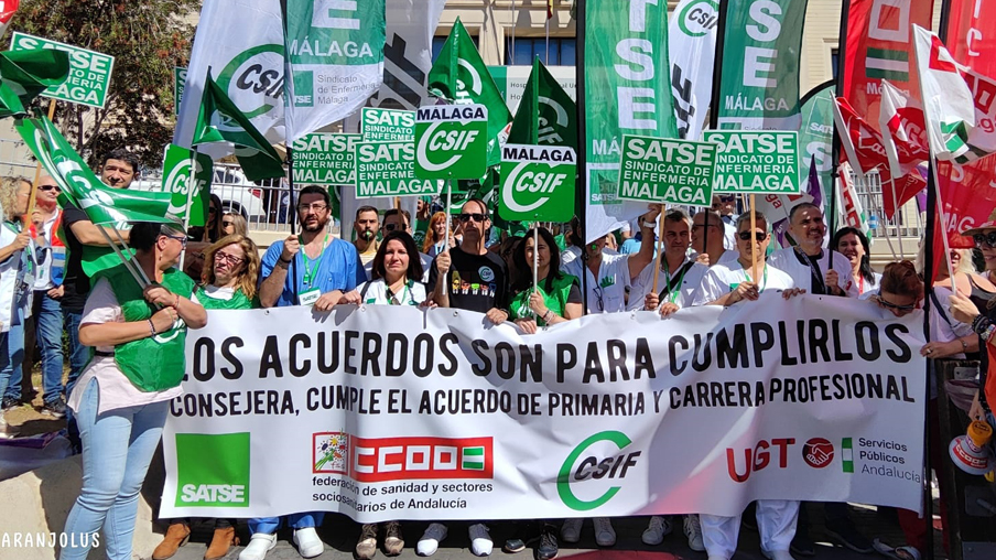 Protesta sindicatos acuerdo y carrera Málaga